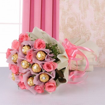 Rochers with Pink Roses.